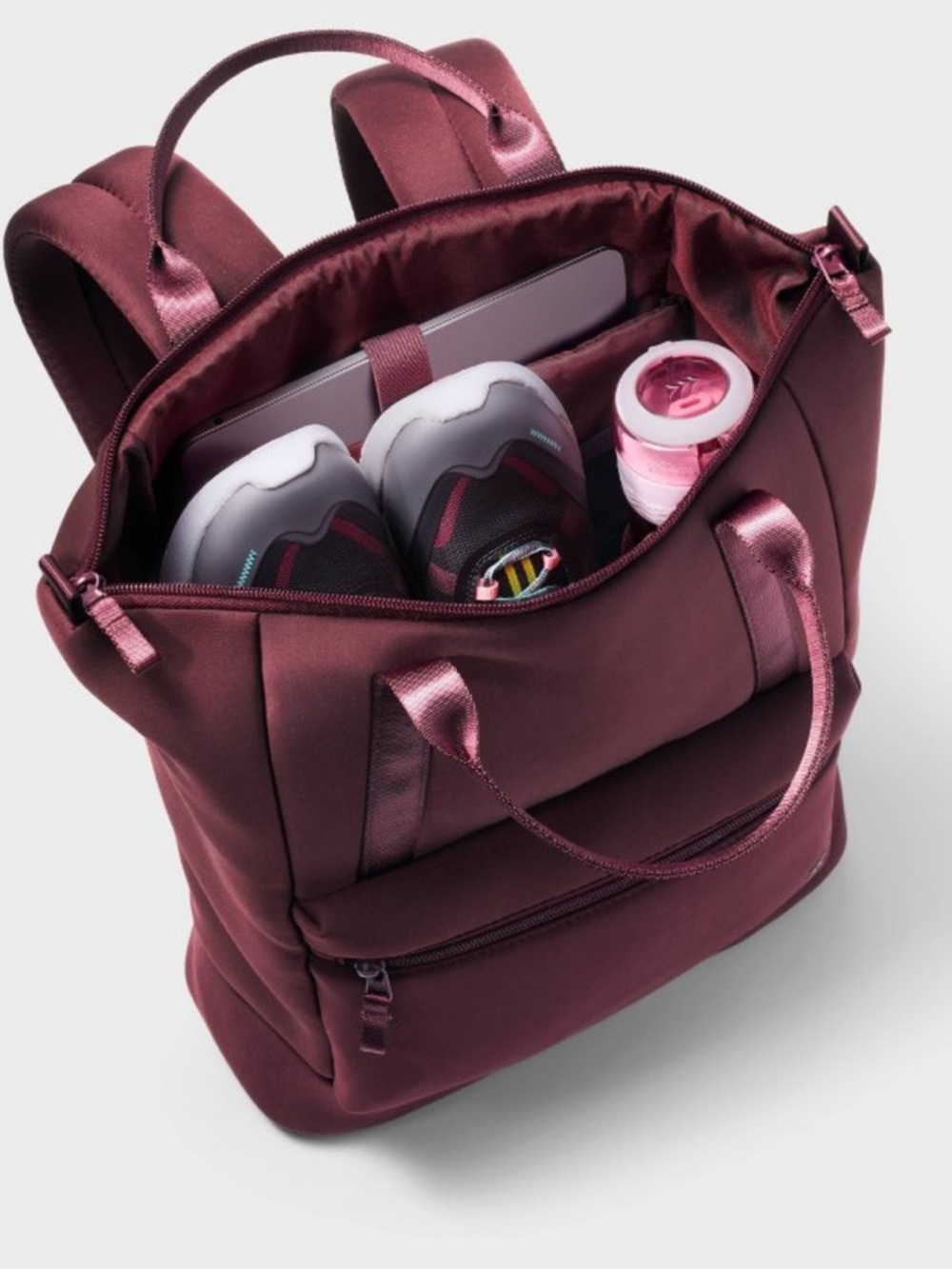 All in Motion™ Faux Neoprene Backpack Tote - Maroon - Picture 3 of 9